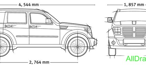 Dodge Nitro (2007) (Додж Нитро (2007)) - чертежи (рисунки) автомобиля